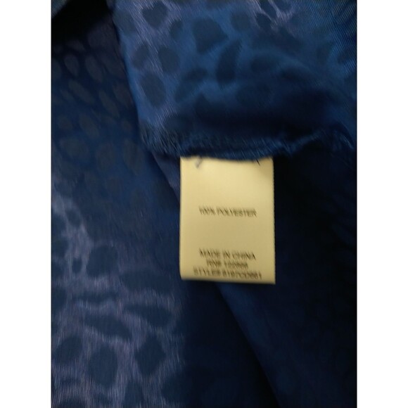 Vintage  Puff Sleeve  Blue Leopard  Knee Length Sm Dress Goth Victorian grunge - Picture 9 of 9